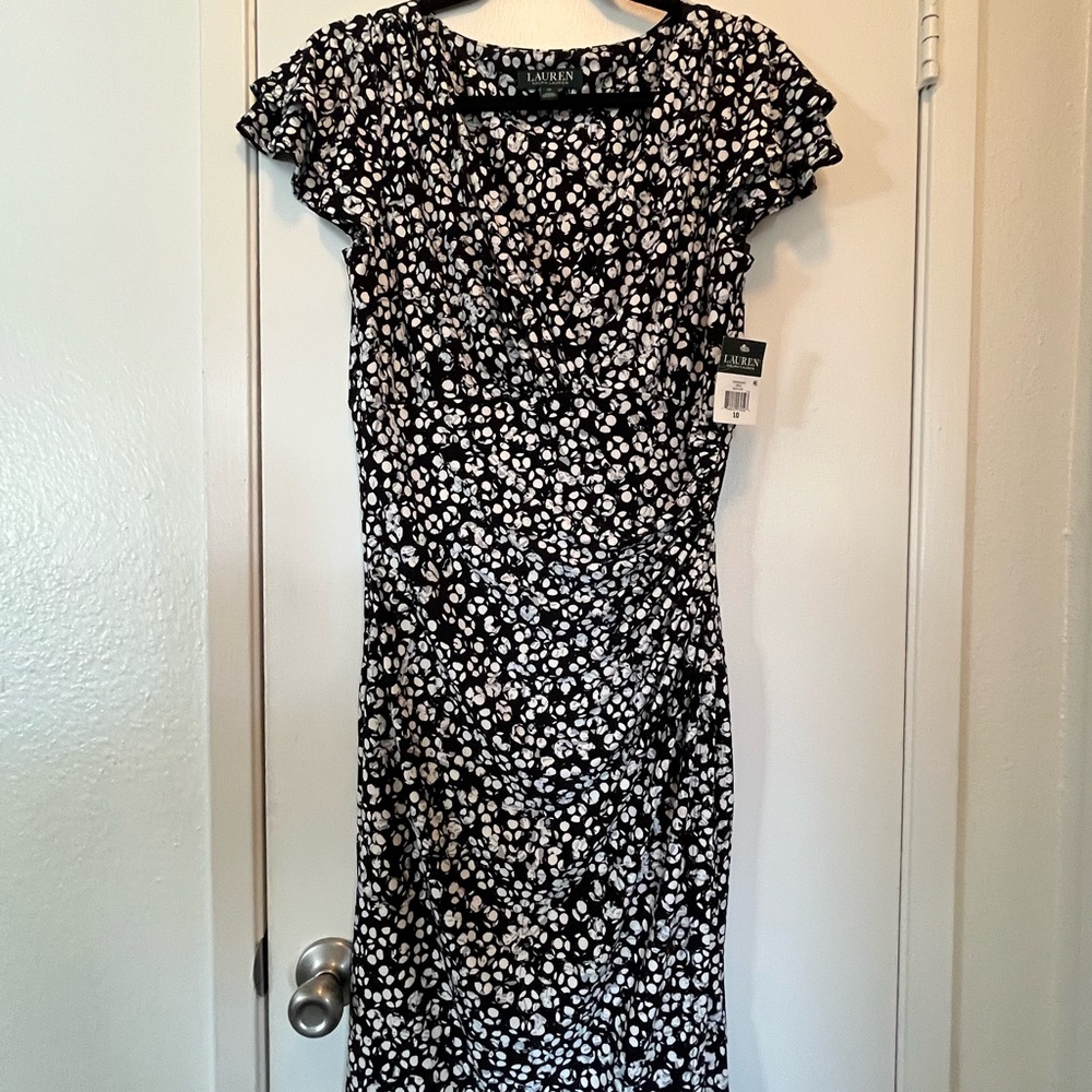 Ralph Lauren Black and White Floral Dress